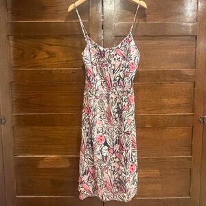 Gap Large abstract Floral Spaghetti Strap Sun Dress Summer lightweight blue pink